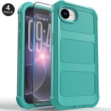 Green For iPhone 16e/17e/16/17 Pro Max Cell Phone Case Cover w/ Screen Protector