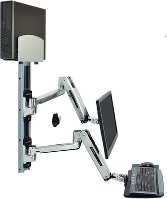 Ergotron Wall Mount Track for CPU Monitor Display Keyboard Mouse 45-359-026