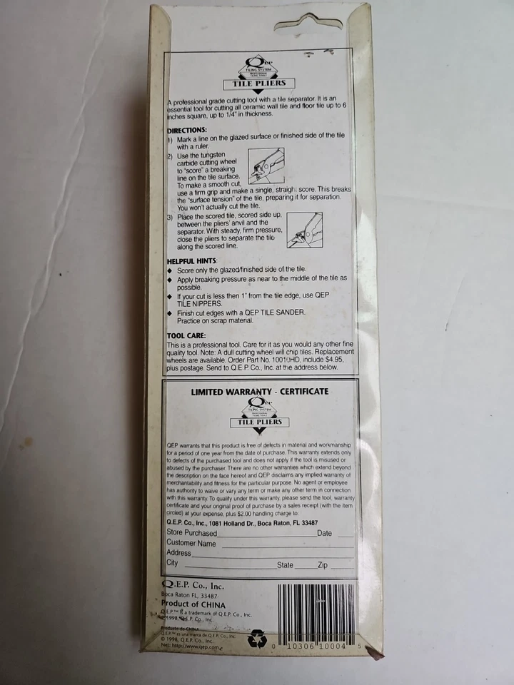 QEP Tile Pliers Tungsten Carbide - Image 2 of 3