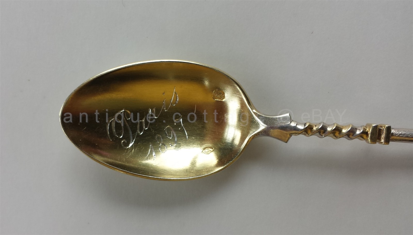 1897 antique PARIS SILVER SOUVENIR SPOON travel