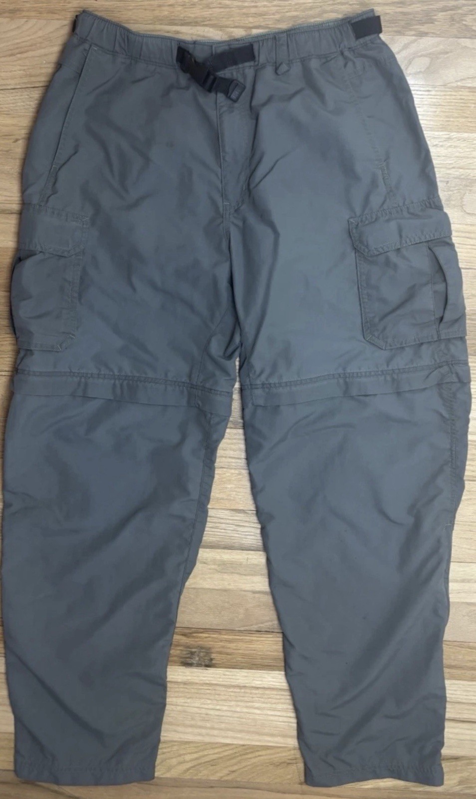 REI Convertible Cargo Pants Mens Medium Gray Green Zip Off READ