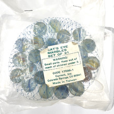 Vintage Cat's Eye Marbles New Set of 21 Made in Taiwan