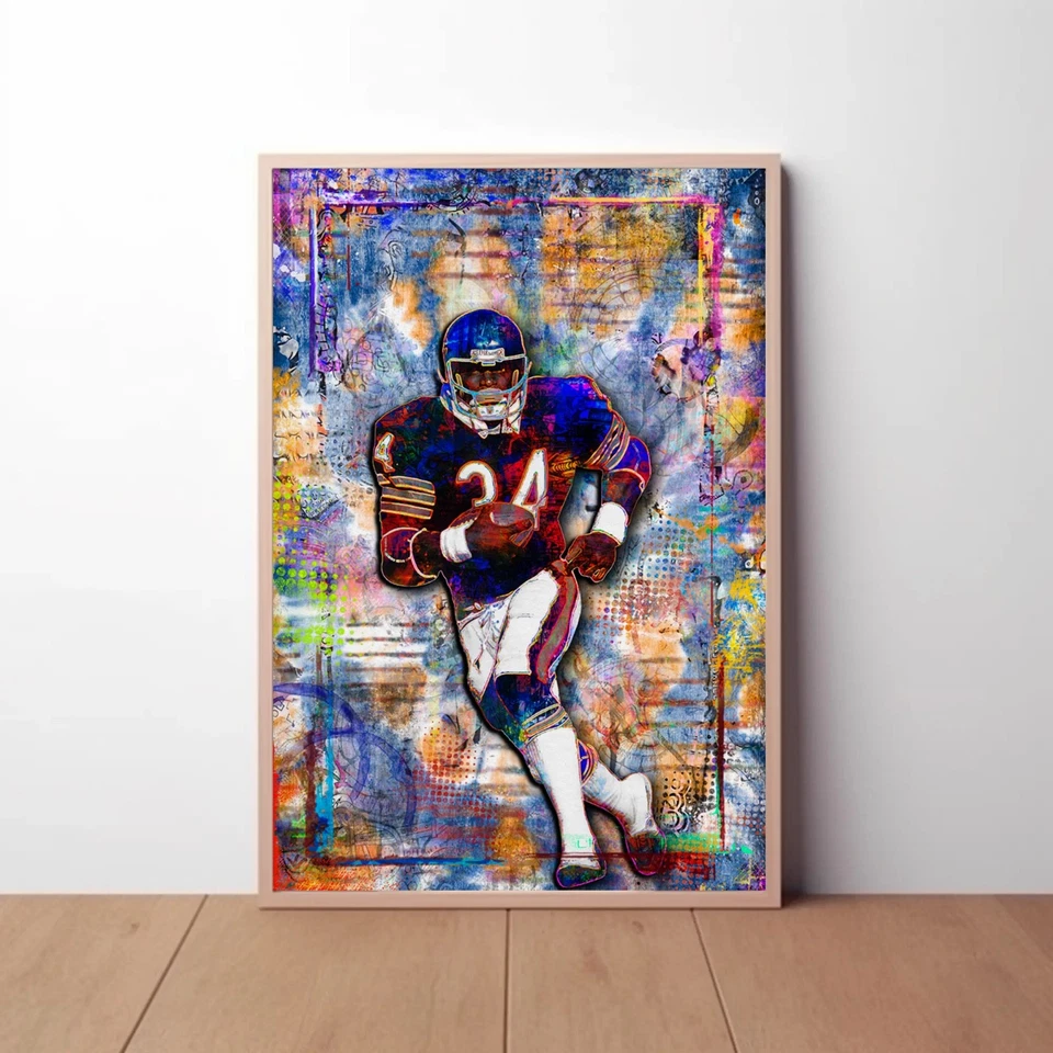 Póster de Walter Payton Chicago Bears, impresión de arte pop de Chicago Bears envío gratuito a EE. UU. Foto 2 de 4