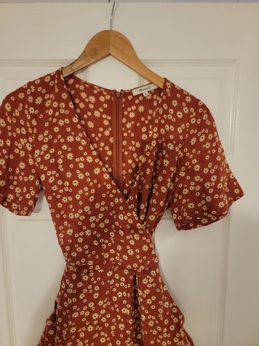 Madewell Romper Womens SZ 4 Wrap-Front Floral Daisy Field Bohemian Cottagecore - Picture 3 of 12