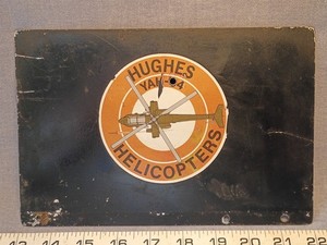 Hughes YAH-64 Helicoptor Sticker on Metal Panel -used-