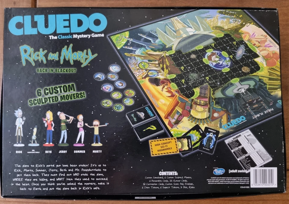 Cluedo Rick & Morty/Back In Blackout Edition Mystery Board Game Hasbro Age 17+ - Image 2 of 4