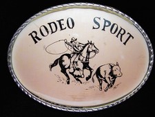 OC19145 VINTAGE 1970s  RODEO SPORT  CALF ROPING WESTERN  COWBOY BUCKLE