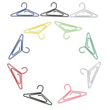50 Pcs Creative Paper Clips Mini Clothes Hanger Metal Bookmark Paper Clamp