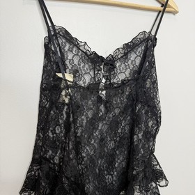 VTG Bestform Womens Black Lace Bodysuit Size Large Cami Teddy Lingerie NWT