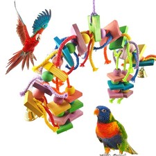 Wooden Parrot Grinding Swing Bird Training Hang Swings For Cockatiels Parrots CW