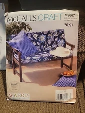 Outdoor Living Cushions Patterns Wavery Inspirations Uncut Pattern McCalls 9867