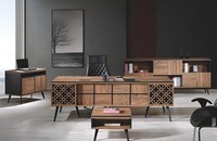 BüRotisch ArbeitszimmermöBel KomplettbüRo Schreibtisch 4Tlg Holz Braun