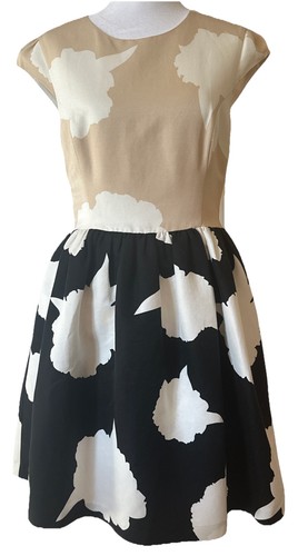 Troubadour Anthropologie Color Block Dress Women's Size 8 Black Beige White