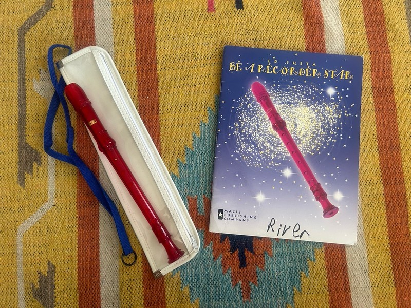 *Kingsley Kolors*Red Recorder With Case, Strap, And Music Book!