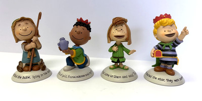 2014 HALLMARK PEANUTS GALLERY NATIVITY ACCESSORIES 4 HANDCRAFTED FIGURINES