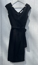 Muxxn Sweetheart Little Black Dress Short Sleeve Belted Wrap Dress Wmns Large