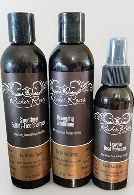 Rucker Roots Smoothing Shampoo, Conditioner & Leave-In Heat Protectant Set