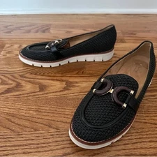 NWOT Easy Spirit Wanda Bit Black Loafers, Sz 9M