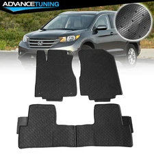 Fits 12-16 Honda CR-V CRV Sedan OE Black Latex Front & Rear Interior Floor Mats