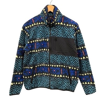 Quiksilver Retro Polar Fleece Jacket Men's Size Small Green Full Zip Hiking