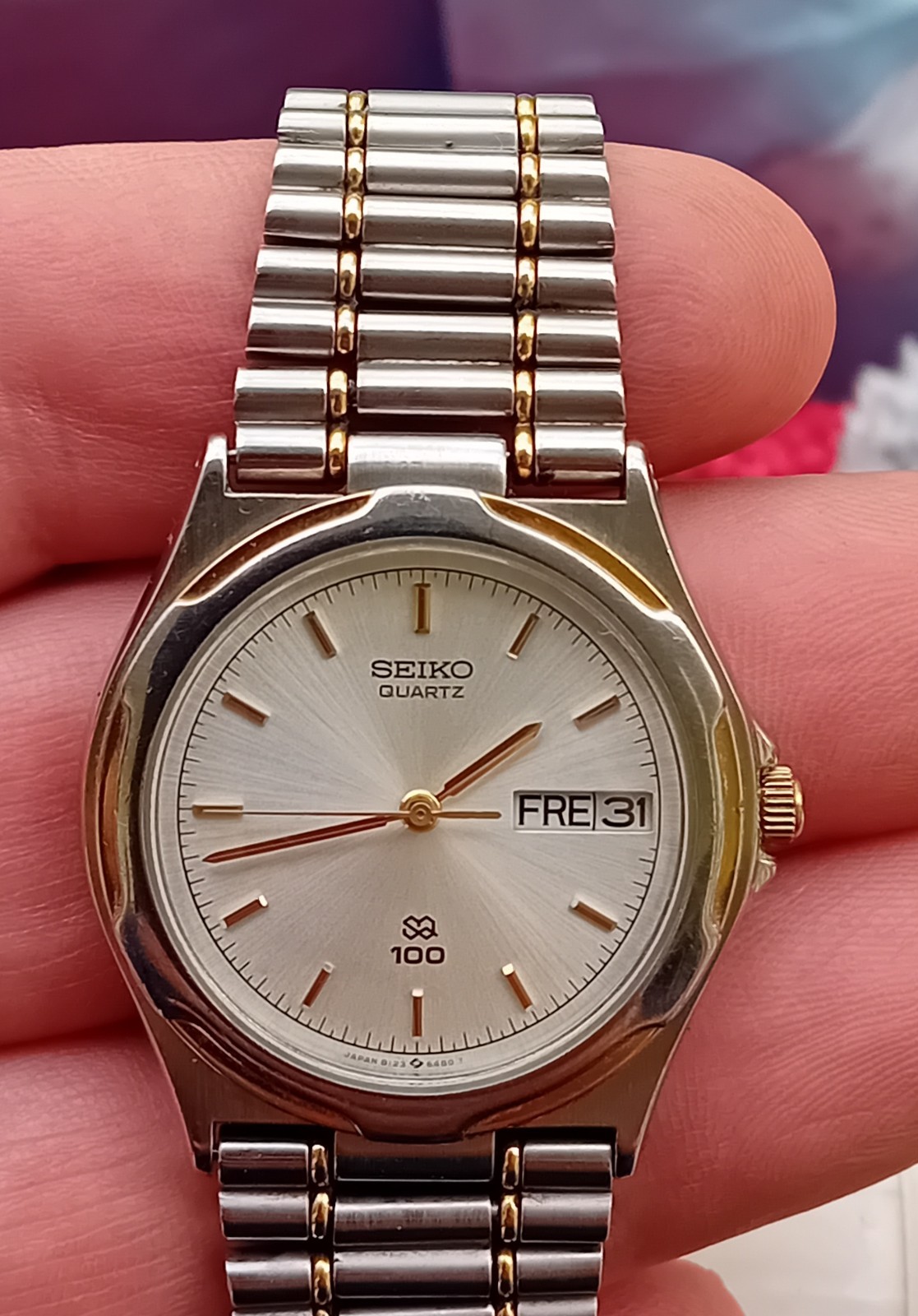 VINTAGE SEIKO SQ 100 QUARTZ 8123-6340 MEN'S 34MM image 2
