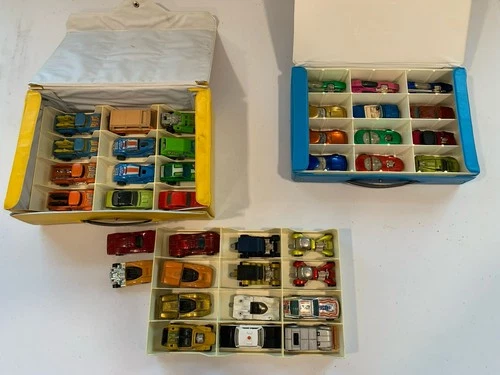 Hot Wheels Redline Mega Lot Of 38 Vehicles In Carry Case Vintage Mattel
