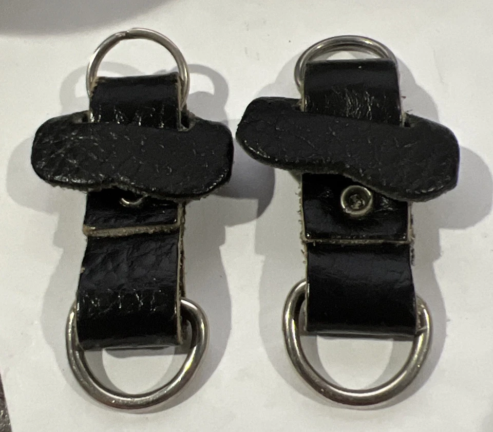 2 Leica Vintage Cuero Negro Correa de Cámara Anillo Ext - Par Foto 3 de 3