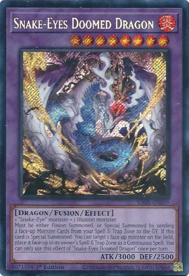 Snake-Eyes Doomed Dragon RA05-EN039 Rarity Collection 5 for sale