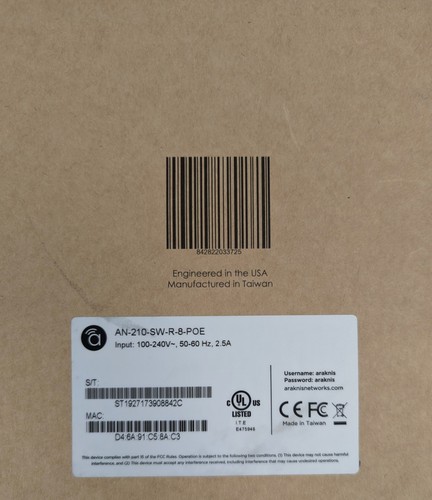 Araknis Networks AN-210-SW-R-8-POE - 210 Series - 8-Port Websmart Gigabit Switch - Picture 3 of 3