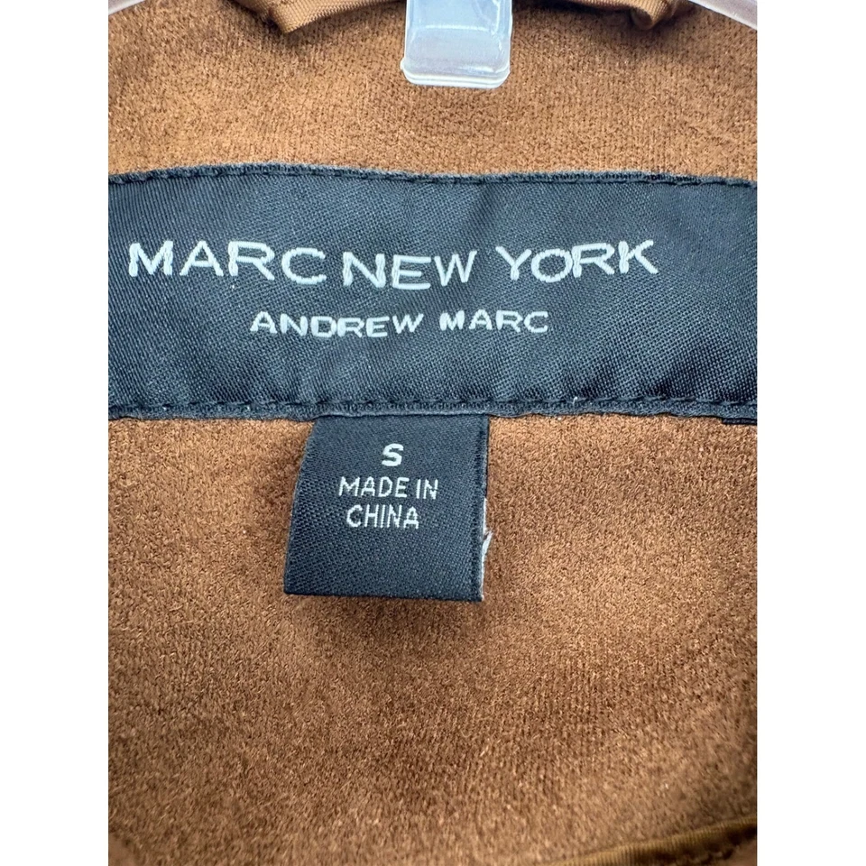 Marc Нью-Йорк искусственной замши рубашка куртка коричневый длинная верхняя юбка Shacket Sz S - Изображение 3 из 4