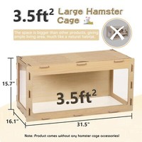 COZIWOW Large Wooden Hamster Cage,Habitat Shelter W/Acrylic Board,Flip Top 2
