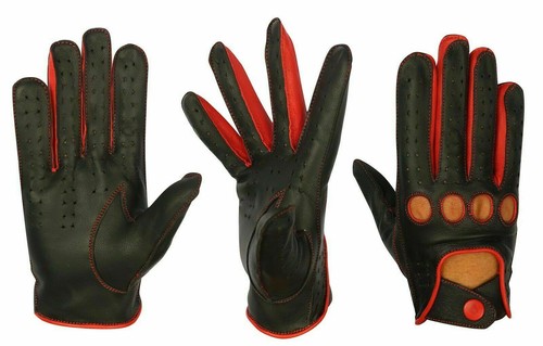 Men's Classic Genuine Real Soft Leather Chauffeur Driving Gloves Reverse Stitch - Picture 2 of 10