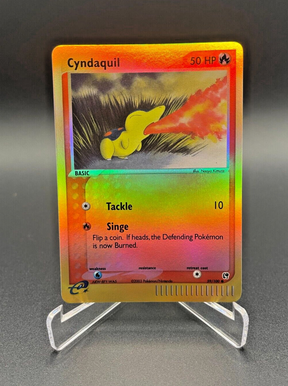 Pokemon Card Cyndaquil 59/100 Reverse Holo EX Sandstorm-NM