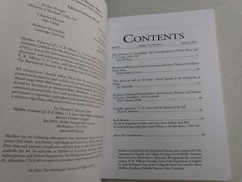 Mythlore Journal Lot Tolkien CS Lewis Mythopoeic Literature Literary Criticism - Imagen 10 de 13