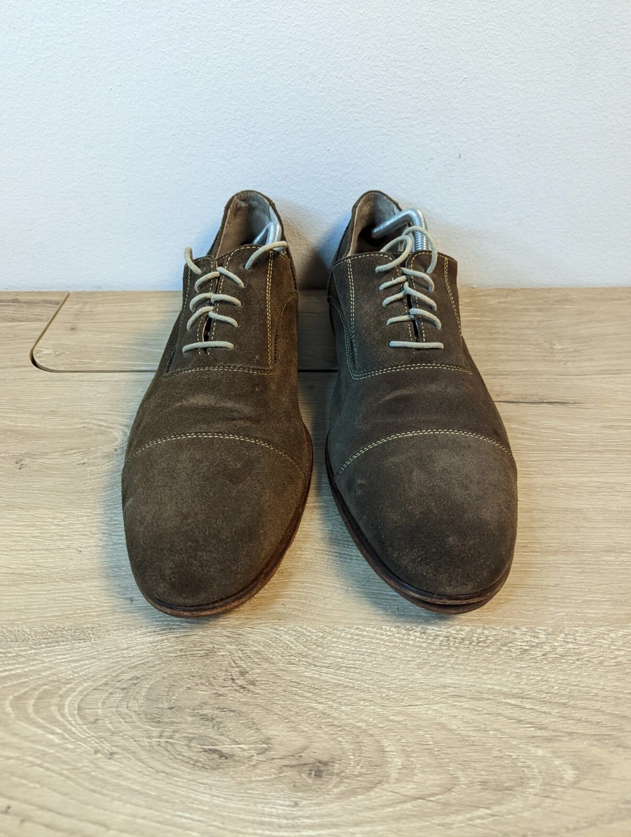 COLE HAAN BENCH MADE Men s Brown Suede Cap Toe Oxford Shoes Size