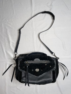 Coach 1941 Fall 2014 Black Shearling Leather Rhyder Messenger 