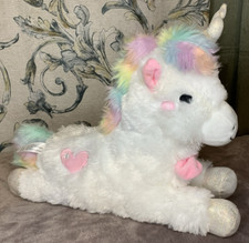 FAO Schwarz Unicorn Plush 15" Stuffed Animal Glow Brights Toy LED With Sound