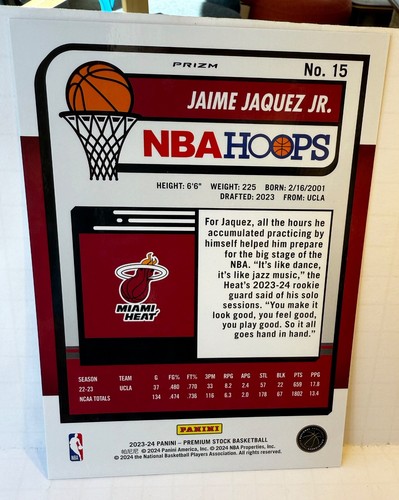2023 Hoops Premium Stock Jaime Jacquez Box Topper Silver Prizm Rookie #15 - Picture 2 of 2