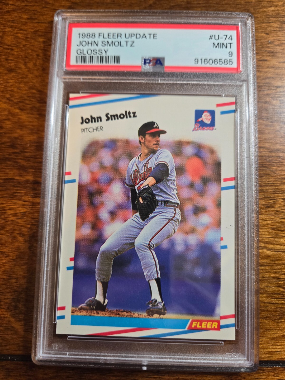 1988 Fleer Update Glossy John Smoltz PSA 9 MINT Rookie Card.  Free Shipping