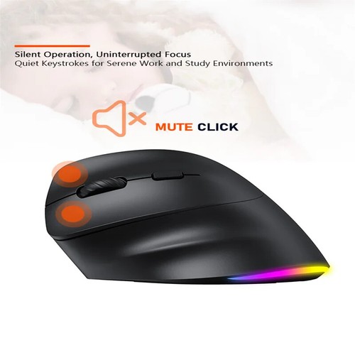 MEETION Wireless Mouse Game Ergonomic Left Hand Vertical RGB Bluetooth USB PC - Picture 6 of 16