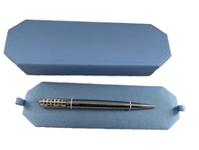 Swarovski Crystal Top Lucent Ballpoint Pen Chrome Plated Original Box Retired