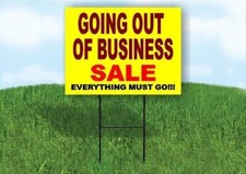 GOING OUT OF BUSINESS SALE Plastic Yard Sign ROAD SIGN with Stand