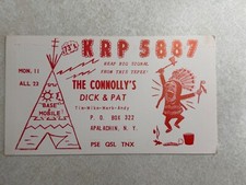 i 1157 Postcard QSL Card KRP 5887 Heap Big Signal, Apalachin, New York NY