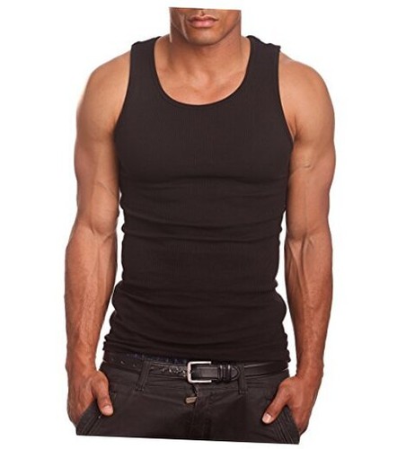 Mens A-Shirts 3 Pack Undershirt Medium Black