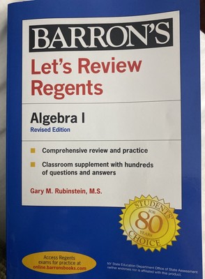 Barron's Regents NY Ser.: Let's Review Regents: Algebra I Revised Edition by...