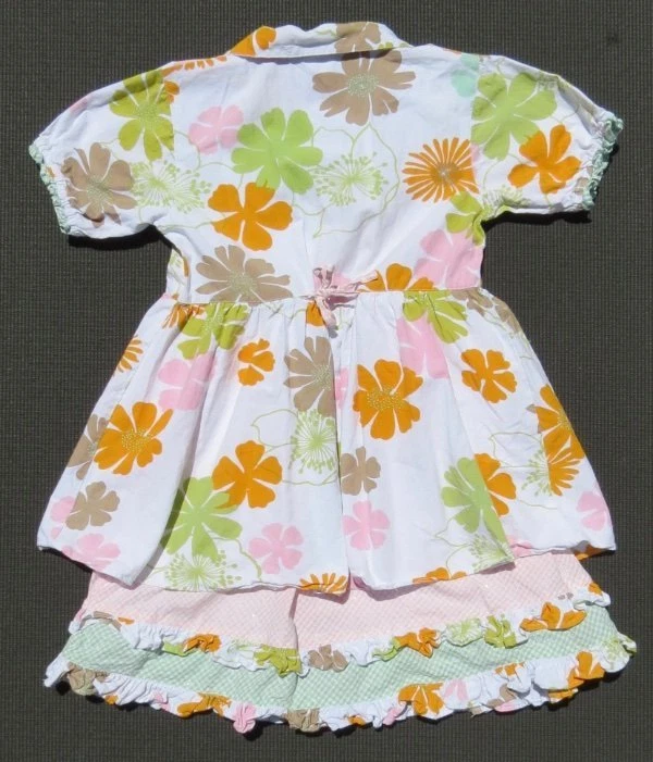Vestido de verão Le Fromage et L’Orange estampa floral algodão linho feminino tamanho 10 anos - Imagem 2 de 3