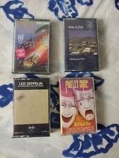 Lot Of 4 Classic Rock Cassettes Pink Floyd Led Zeppelin Journey Motley Crue 