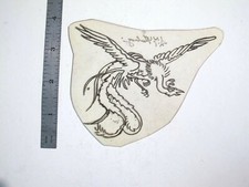 vtg 1960s 1970s Tattoo Flash acetate stencil Flying Peacock Pheasant signed BR3