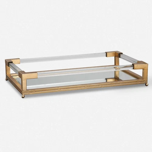 UTTERMOST 18706 BALKAN HAND-FORGED IRON TRAY WITH BEVELED MIRROR - Picture 5 of 5