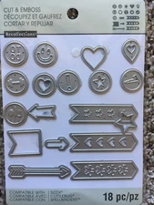 Recollections Cut And Emboss 542696 Planner Tabs 18 Cutting Dies New